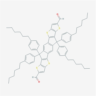 IDTT-C6BENZENE-DIALDEHYDE;Dithieno[2,3-d:2',3'-d']-s-indaceno[1,2-b:5,6-b']dithiophene-2,8-dicarboxaldehyde, 6,6,12,12-tetrakis(4-hexylphenyl)-6,12-dihydro