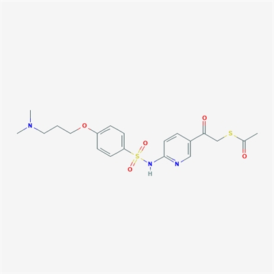 S-(2-(6-(4-(3-(Dimethylamino)propoxy)phenylsulfonamido)pyridin-3-yl)-2-oxoethyl) ethanethioate