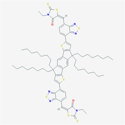 8,17-Bis[7-(3-ethyl-4-oxo-2-thioxothiazolidine-5-ylidenemethyl)-2,1,3-benzothiadiazole-4-yl]-2,2,11,11-tetraoctyl-7,16-dithiapentacyclo[13.3.0.03,14.05,12.06,10]octadecane-1(15),3(14),4,6(10),8,12,17-heptaene