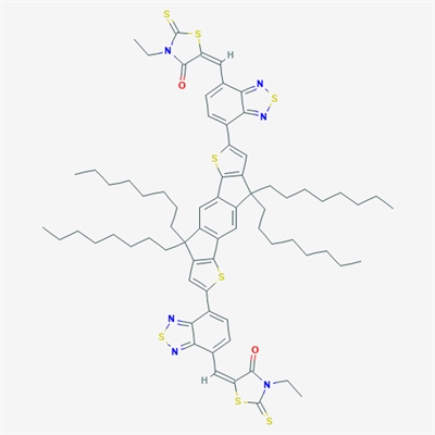 8,17-Bis[7-(3-ethyl-4-oxo-2-thioxothiazolidine-5-ylidenemethyl)-2,1,3-benzothiadiazole-4-yl]-2,2,11,11-tetraoctyl-7,16-dithiapentacyclo[13.3.0.03,14.05,12.06,10]octadecane-1(15),3(14),4,6(10),8,12,17-heptaene