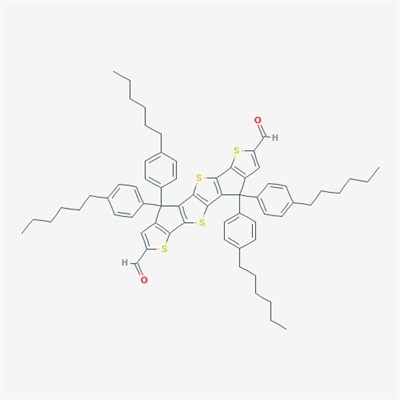 Thieno[2'',3'':3',4']cyclopenta[1',2':4,5]thieno[2,3-d]thieno[3',2':4,5]cyclopenta[1,2-b]thiophene-2,7-dicarboxaldehyde, 4,4,9,9-tetrakis(4-hexylphenyl)-4,9-dihydro-